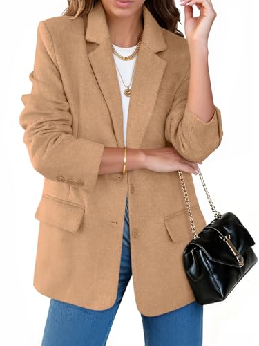 Cicy Bell Womens Casual Blazer Oversized Notch Lapel Work Office